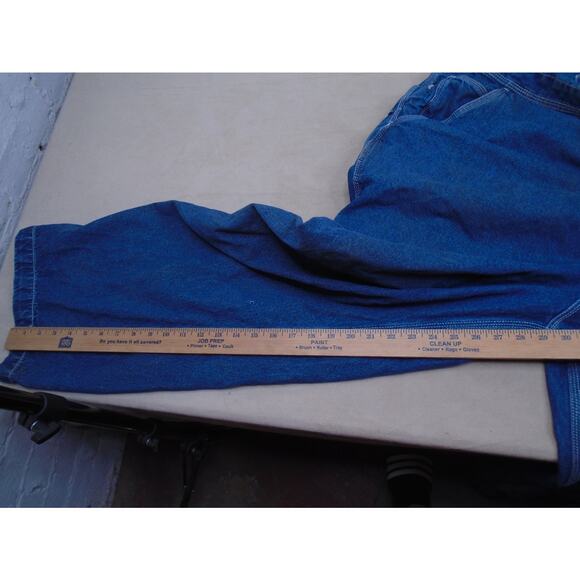 Five Brothers Carpenter Bib Overalls Mens 50x30 Blue Denim Workwear Carpenter - Picture 8 of 14